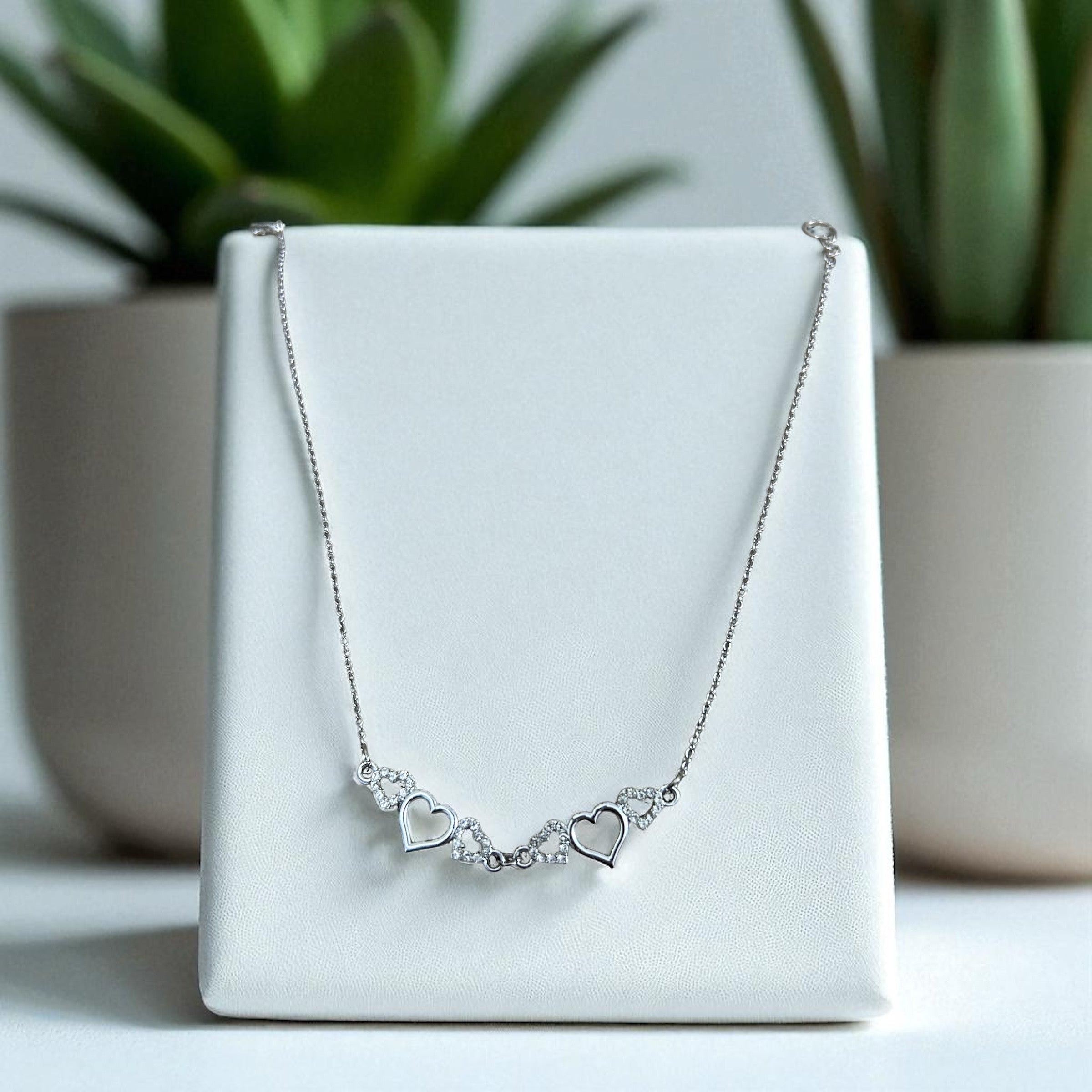 Twin Hearts Pendant Necklace - Love Symbol Jewelry