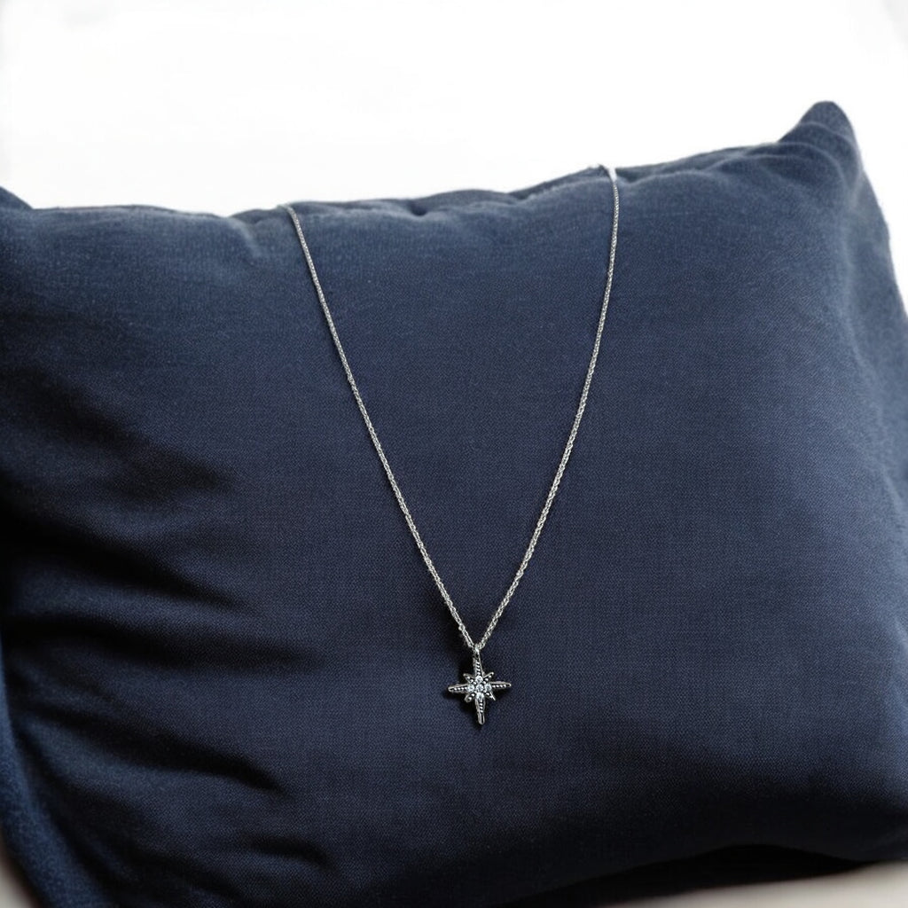 North Star Spark Silver Star Pendant Necklace