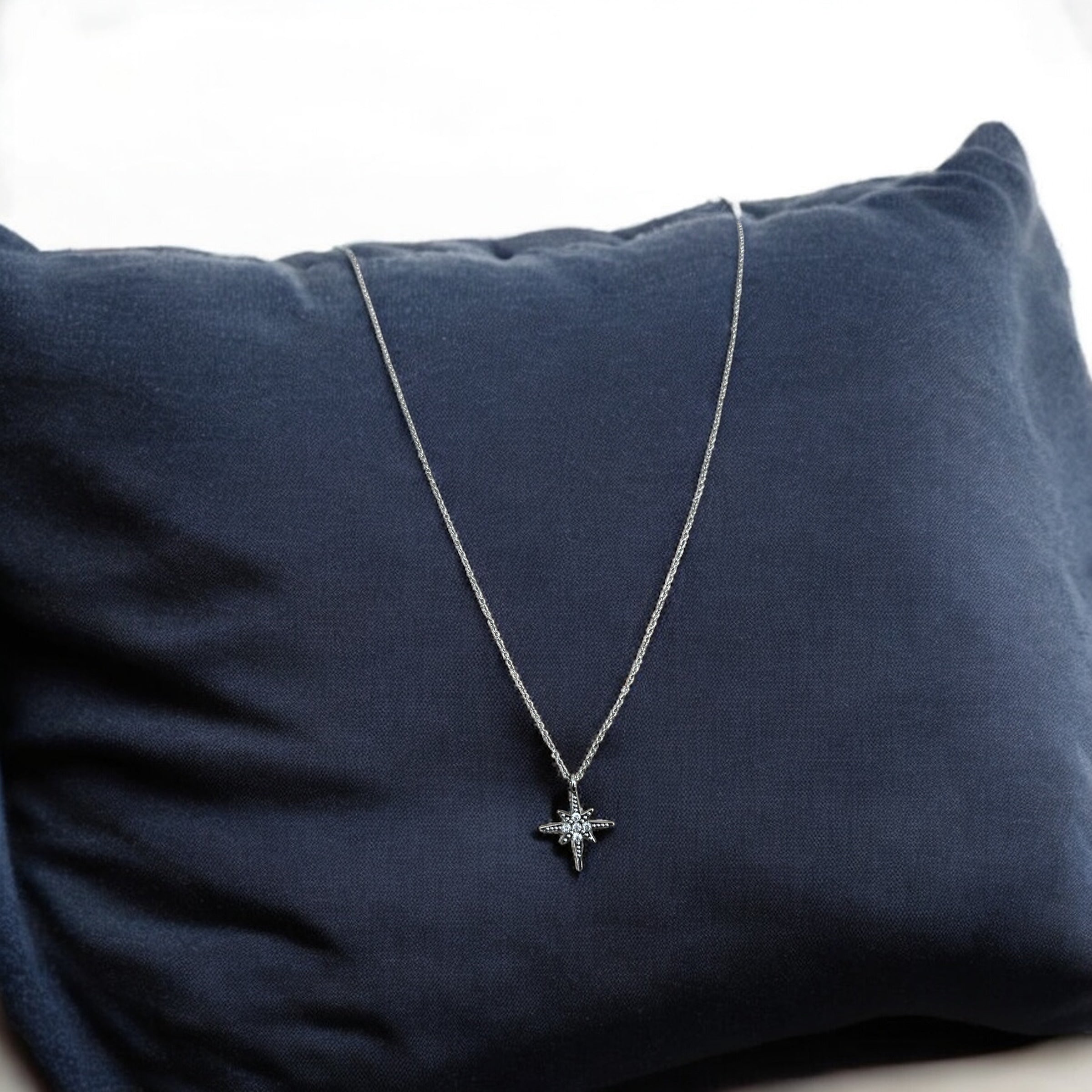 North Star Spark Silver Star Pendant Necklace